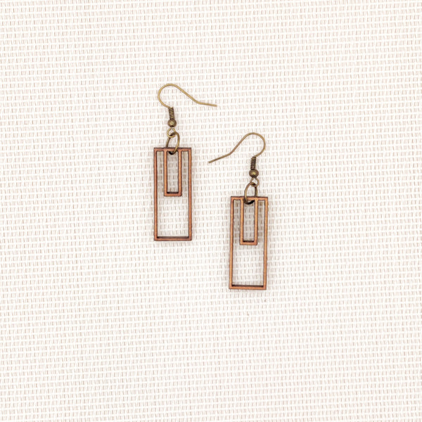 Boucles d'oreilles - Double Rectangle