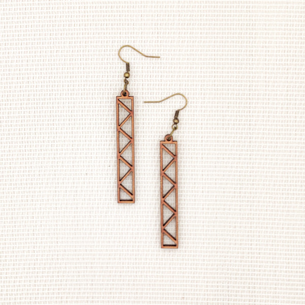 Boucles d'Oreilles - Rectangulaire Zigzag